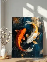 Colorful Koi Fish Canvas Wall Art for Living Room Bedroom Decor – вид 4
