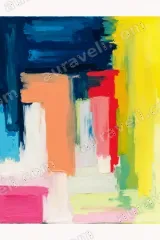 Abstract Color Block Canvas Wall Art for Living Room framed modern home decor