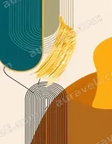 Abstract Geometric Gold Canvas Wall Art for Living Room Decor wall art print