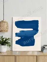 Blue Abstract Brushstroke Canvas Wall Art for Living Room Home Decor – вид 2