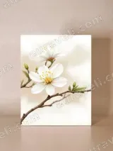 White Floral Blossom Canvas Wall Art for Bedroom & Living Room Decor – view 4