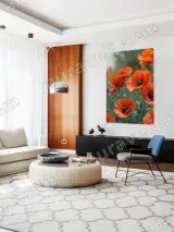 Orange Poppies Floral Canvas Wall Art for Living Room Bedroom Home Decor – view 5