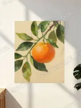 Botanical Orange Branch Canvas Wall Art for Living Room Home Decor – view 2