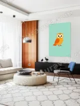 Cute Cartoon Orange Owl Canvas Wall Art for Living Room Home Decor – view 5