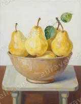 Pears in Bowl Still Life Canvas Wall Art for Living Room Home Decor living room wall art for modern home decor