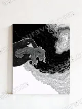 Abstract Twisted Root & Wave Canvas Wall Art for Living Room Home Decor