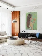 Girl with Flower Impressionist Canvas Wall Art for Bedroom Decor – view 5
