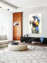 Whimsical Cartoon Parrot Canvas Wall Art for Living Room Home Decor – вид 5
