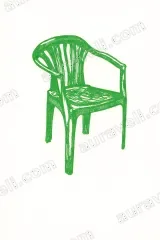 Green Plastic Chair Canvas Wall Art for Living Room framed modern home decor