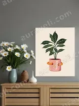 Modern Botanical Houseplant Canvas Wall Art for Living Room Decor – вид 2