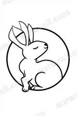 Rabbit Minimalist Canvas Wall Art for Bedroom Living Room Home Decor wall art print