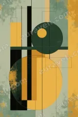 Modern Geometric Abstract Canvas Wall Art for Living Room framed home decor