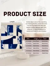 Abstract Blue & Cream Geometric Canvas Wall Art for Living Room Decor – вид 7