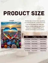 Heart - Shaped Colorful Pebbles Sunset Canvas Wall Art for Home Decor – view 7