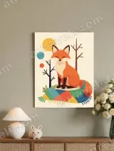 Playful Cartoon Fox Canvas Wall Art for Living Room Home Decor – вид 4