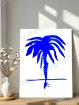 Blue Palm Tree Canvas Wall Art for Living Room Bedroom Home Decor – view 5
