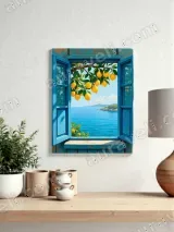 Lemon Tree & Coastal Sea View Canvas Wall Art for Living Room Home Decor – view 4