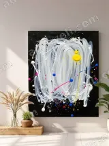 Abstract Colorful Drip Canvas Wall Art for Living Room Home Decor – вид 4