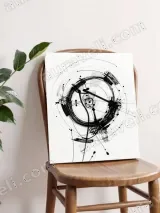 Abstract Circular Ink Splatter Wall Art for Living Room Bedroom Home Decor – view 4
