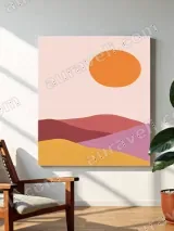 Abstract Sunset Landscape Wall Art for Living Room Bedroom Home Decor – view 3
