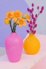 Colorful Vases Floral Canvas Wall Art for Living Room and framed modern home decor