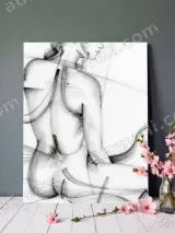 Nude Female Back Sketch Canvas Wall Art for Bedroom & Living Room Decor – вид 3