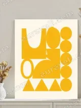 Yellow Abstract Geometric Canvas Wall Art for Living Room Home Decor – view 3