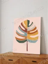 Color Block Monstera Leaf Canvas Wall Art for Bedroom & Living Room Decor – вид 4