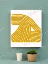 Abstract Geometric Yellow Line Canvas Wall Art for Living Room Home Decor – view 2