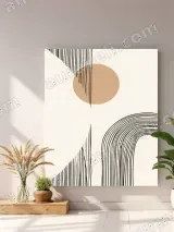 Abstract Geometric Line & Circle Canvas Wall Art for Home Decor – view 4