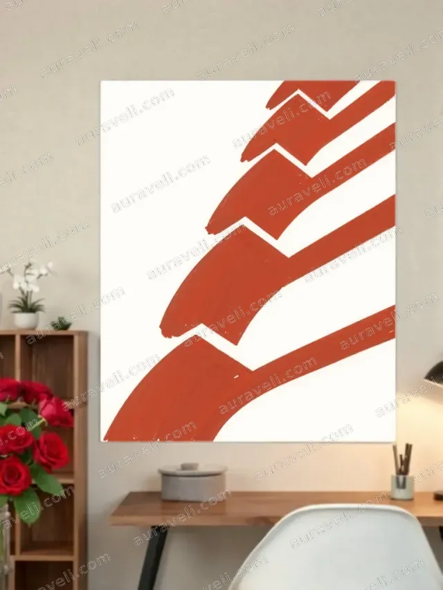 Abstract Red Geometric Canvas Wall Art for Living Room Home Decor — art print