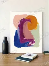 Abstract Colorful Brushstroke Canvas Wall Art for Living Room Home Decor – view 2