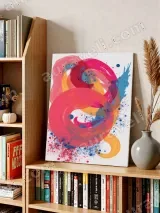 Abstract Colorful Swirl Brushstroke Canvas Wall Art for Living & Bedroom Home Decor – view 3