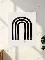 Abstract Black Rainbow Canvas Wall Art for Living Room Home Decor