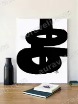 Abstract Black Geometric Canvas Print for Living Room Home Decor