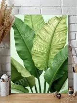Modern Botanical Tropical Green Leaves Canvas Wall Art for Living Room Bedroom Home Decor