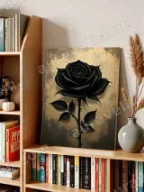 Vintage Black Rose Canvas Wall Art for Living Room Home Decor – view 4