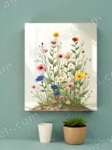 Colorful Wildflowers Canvas Wall Art for Living Bedroom Home Decor – view 3