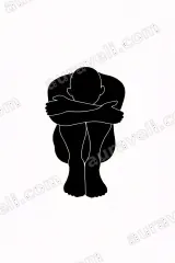 Abstract Self - Hugging Figure Canvas Wall Art for framed modern home decor