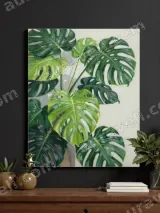 Monstera Leaf Canvas Wall Art for Living Room Home Decor – вид 3