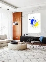 Abstract Blue Yellow Splash Canvas Wall Art for Living Room Home Decor – view 5