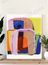 Abstract Colorful Geometric Canvas Wall Art for Living Room Home Decor