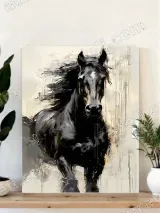 Abstract Black Horse Canvas Wall Art for Living Room Home Decor – view 4