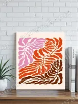 Abstract Botanical Leaf Canvas Wall Art for Living Room Home Decor