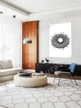 Bird Nest with Egg Sketch Canvas Wall Art for Home Decor – view 5