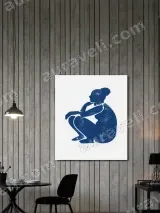 Distressed Crouching Woman Silhouette Canvas Wall Art for Home Decor – view 2