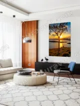 Sunset Tree Over Lake Canvas Wall Art for Home Decor – вид 5
