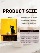 Black Cat & Coffee Cup Oil Painting Canvas Wall Art for Home Decor – view 7
