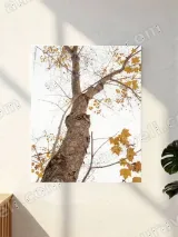 Autumn Tree with Yellow Leaves Canvas Wall Art for Living Room Home Decor – view 2