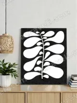Black & White Abstract Leaf Canvas Wall Art for Living Room Home Decor – view 2